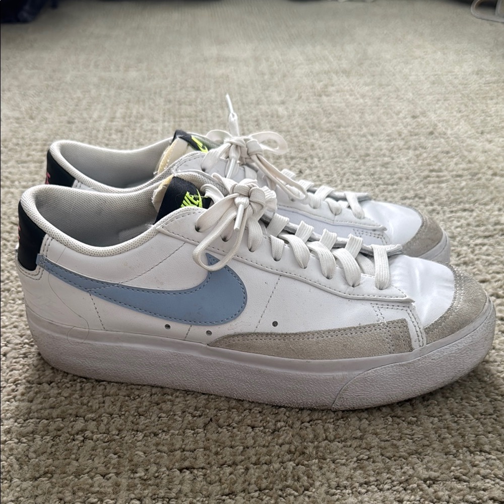 White and Blue Sneakers